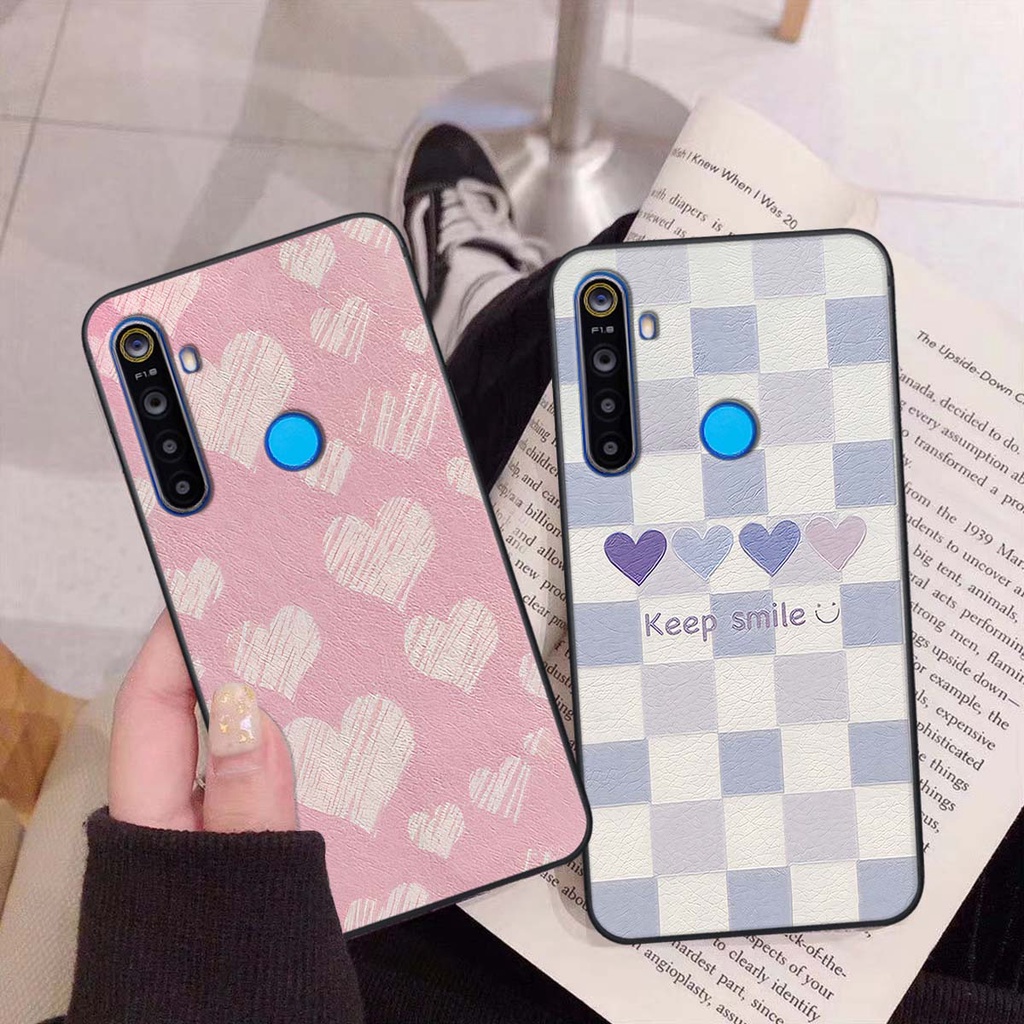 Ốp Realme 5 / 5 Pro / C3 caro trái tim cá tính, thời trang siêu đẹp, siêu phong cách