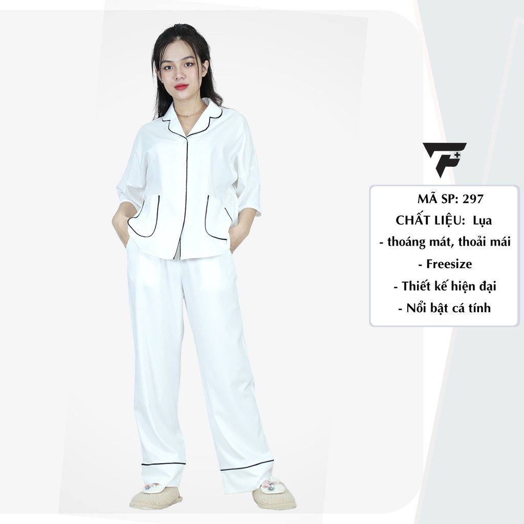 Pijama cánh dơi quần dài Lụa cao cấp mặc nhà mặc ngủ dễ thương FPLUS 297