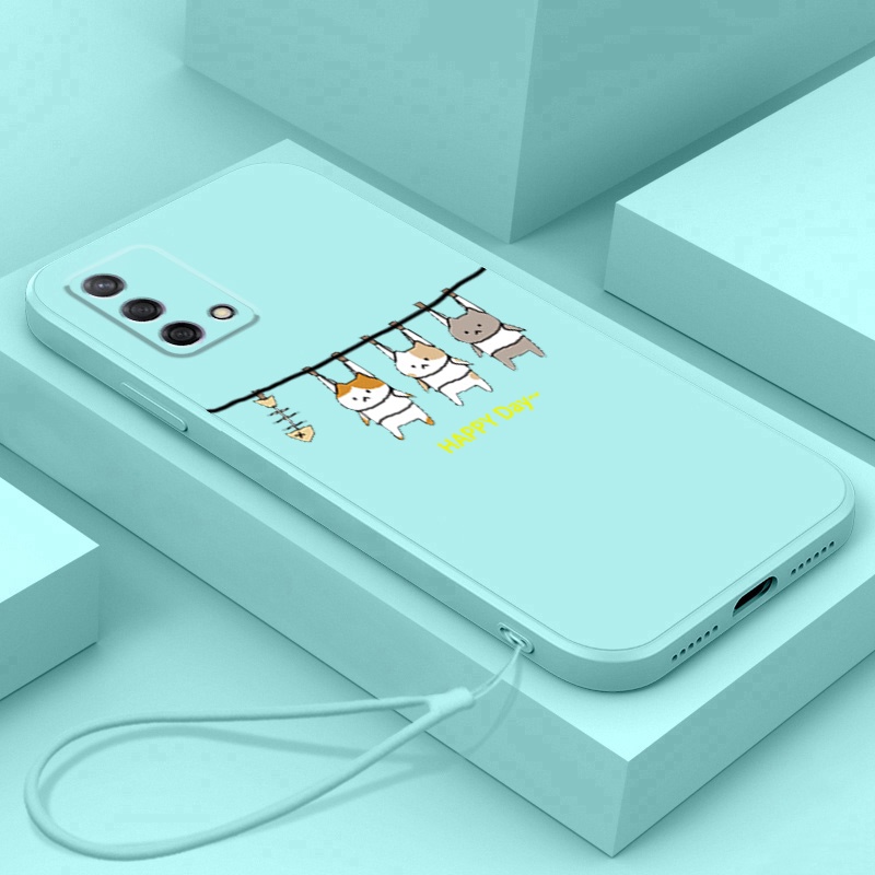 Ốp lưng oppo A74 4g oppo a95 Ốp Điện Thoại Silicon Mềm Mịn Thiết Kế Hình Mèo Cho oppo A74 4g oppo a95 LSMM01 viền vuông cute