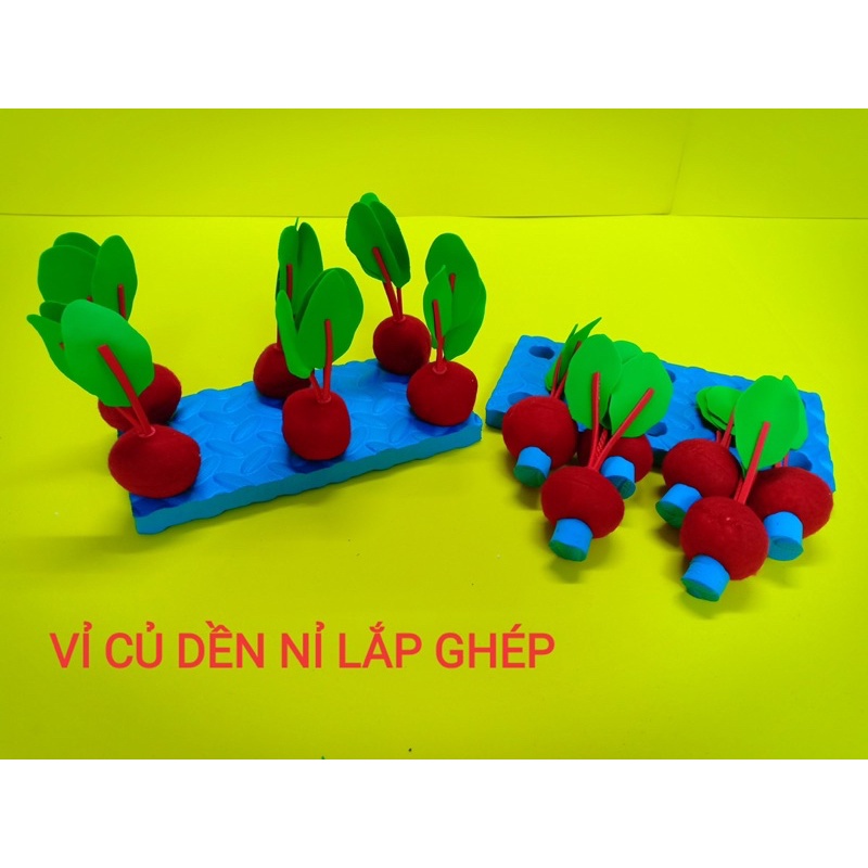 Vỉ rau củ nỉ - Đồ chơi mầm non