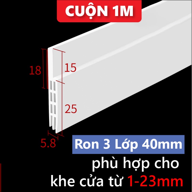 Ron chặn cửa 3 lớp dày 5mm ⭐ Thanh dán đáy cửa KINGRON chống côn trùng khói bụi phù hợp mọi loại cửa ra vào R3L