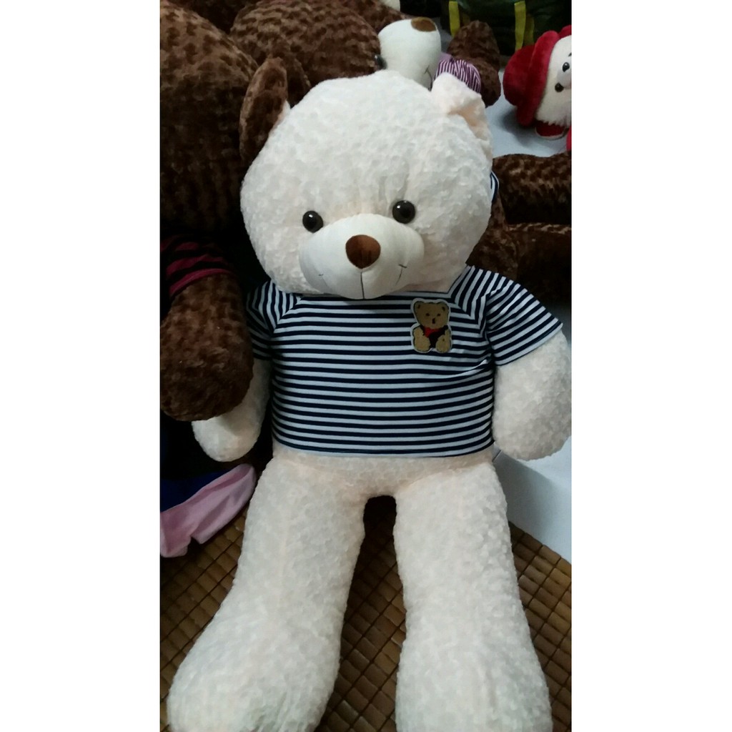 Gấu bông Teddy cao cấp khổ vải 1m4 màu Kem