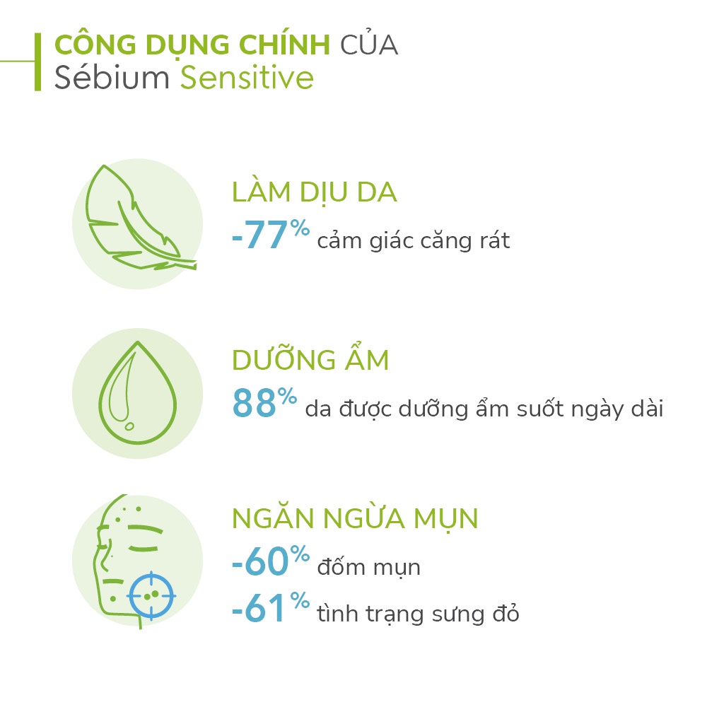 Kem dưỡng giảm mụn viêm nhạy cảm Bioderma Sebium Sensitive - 5 ml