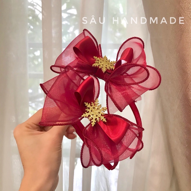 Bờm voan đỏ handmade cho bé