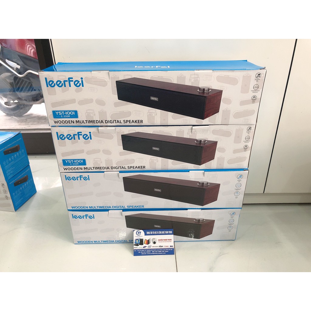 Loa gỗ máy tính 2.0 để bàn Leerfei E-350T, E-1001 E-350M Brown Sound Bar HD nhỏ gọn - Loa gỗ dài Nghe Bass Siêu Hay