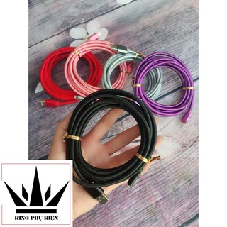 Dây sạc iphone dài 3m,dây sạc android dài 3m bọc dù siêu bền