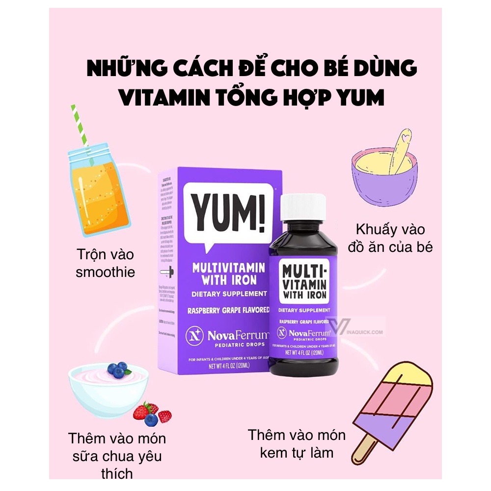 Vitamin tổng hợp NovaFerrum Yum tím Delish xanh 50ml 120ml