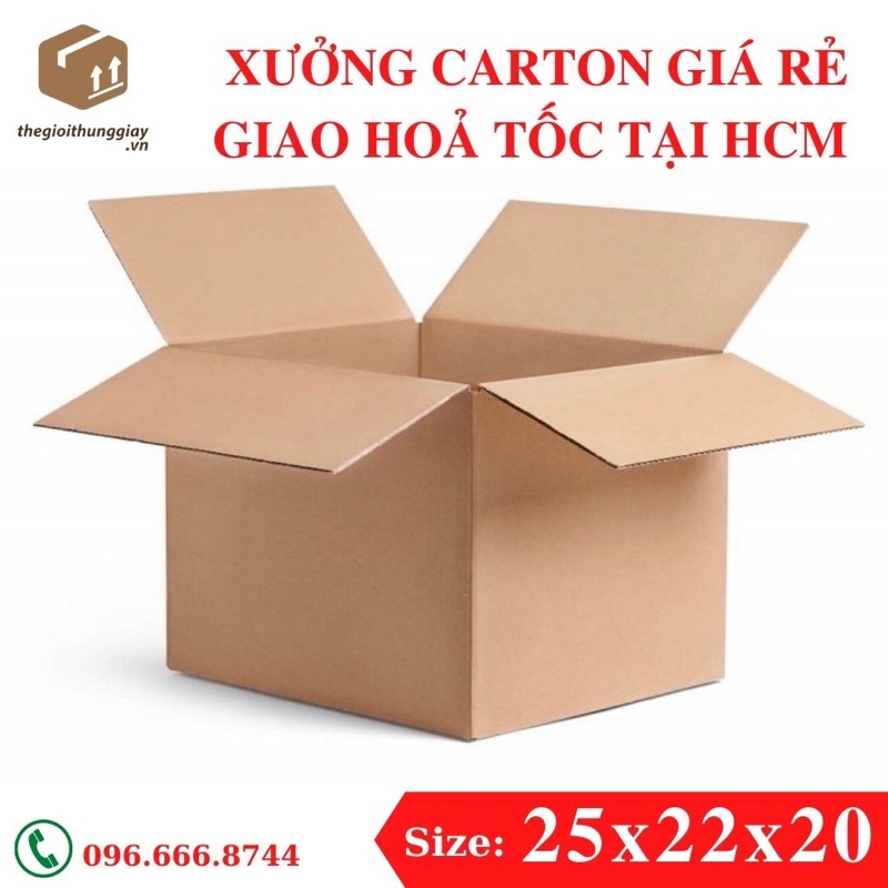 100 hộp kt 25x22x20 cm - Hộp carton trơn