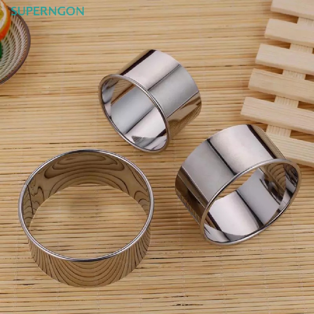 Khuôn Cắt Bột Làm Bánh Hình Tròn Bằng Thép Không Gỉ 3 Kích Cỡ