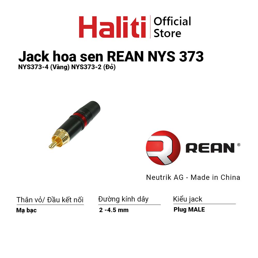 Jack Hoa Sen, giắc bông sen Rean NYS373 chống nhiều tốt, truyền tín hiệu tốt - Haliti Online Store