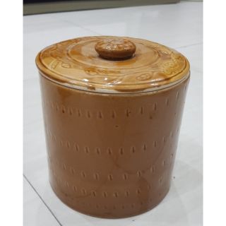 Vại muối dưa sứ Bát Tràng cao 18cm , đường kính 18cm