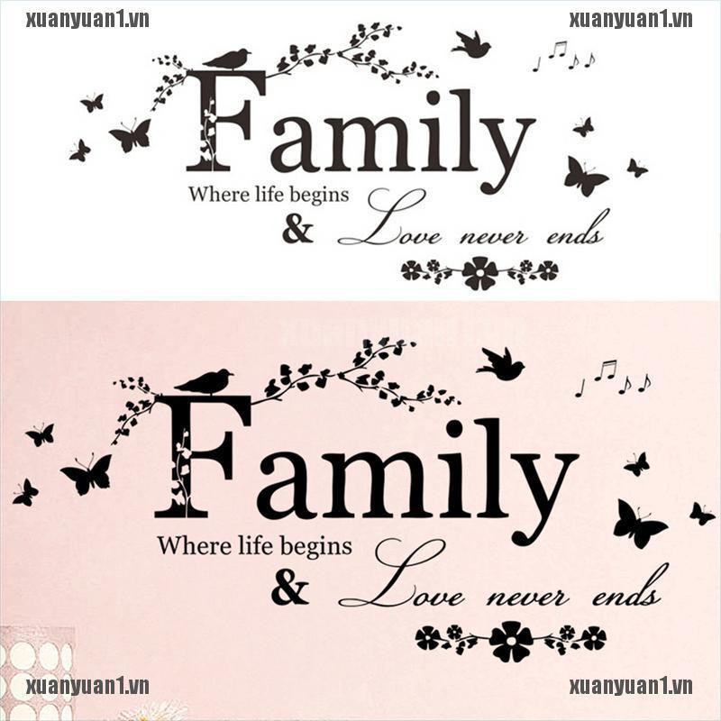 [XUANYUAN1] Sticker Vinyl Dán Tường Nghệ Thuật Tháo Rời Được Hình Câu Trích Dẫn Gia