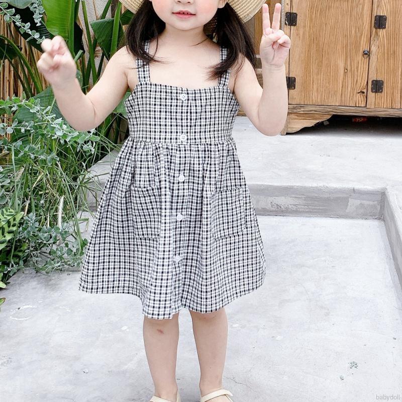 Đầm Yếm Phong Cách Hàn Quốc Cho Bé Gái Từ 1-6 Tuổi