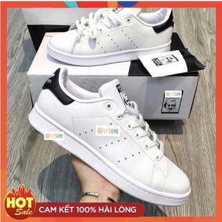 Giày Stan Smith Trắng gót đen cổ thấp thể thao đủ phụ kiện Freeship