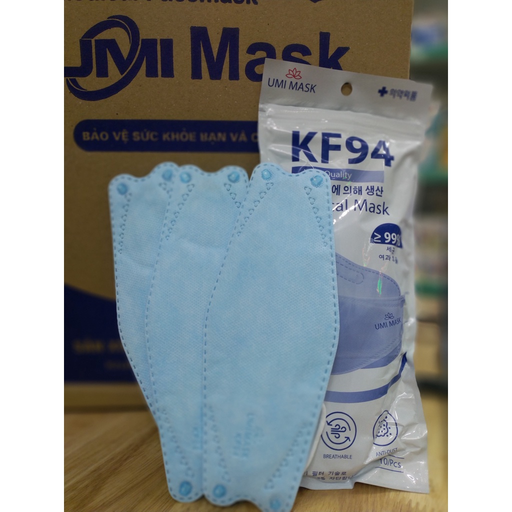 THÙNG 300 CHIẾC KHẨU TRANG KHÁNG KHUẨN UMI MASK KF94 -4 LỚP KHÁNG KHUẨN