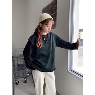 Áo gile len nhiều màu basic ulzzang Hàn Quốc [Yannie]