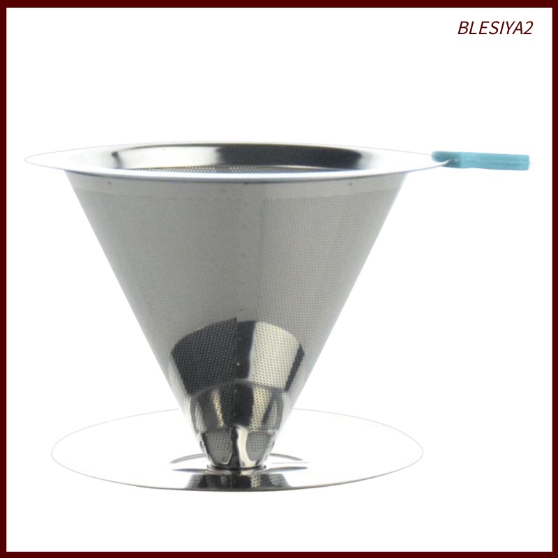 [BLESIYA2]Paperless Coffee Maker Stainless Dripper Cone Coffee Filter Brewer 2-4 Cups