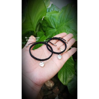 Vòng Đôi Charm Trái Tim Love ( Thông báo size cổ tay)