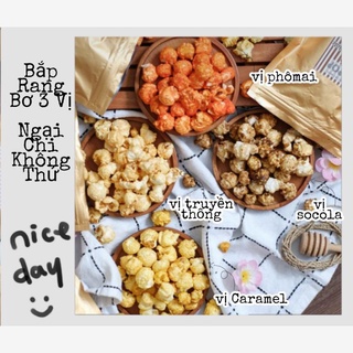 Set Bắp Rang Bơ 4 Vị : Phô mai, Caramel, Truyền Thông Siêu Ngon