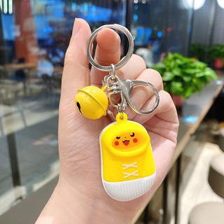 Móc chìa khoá đôi giày mặt thú có chuông