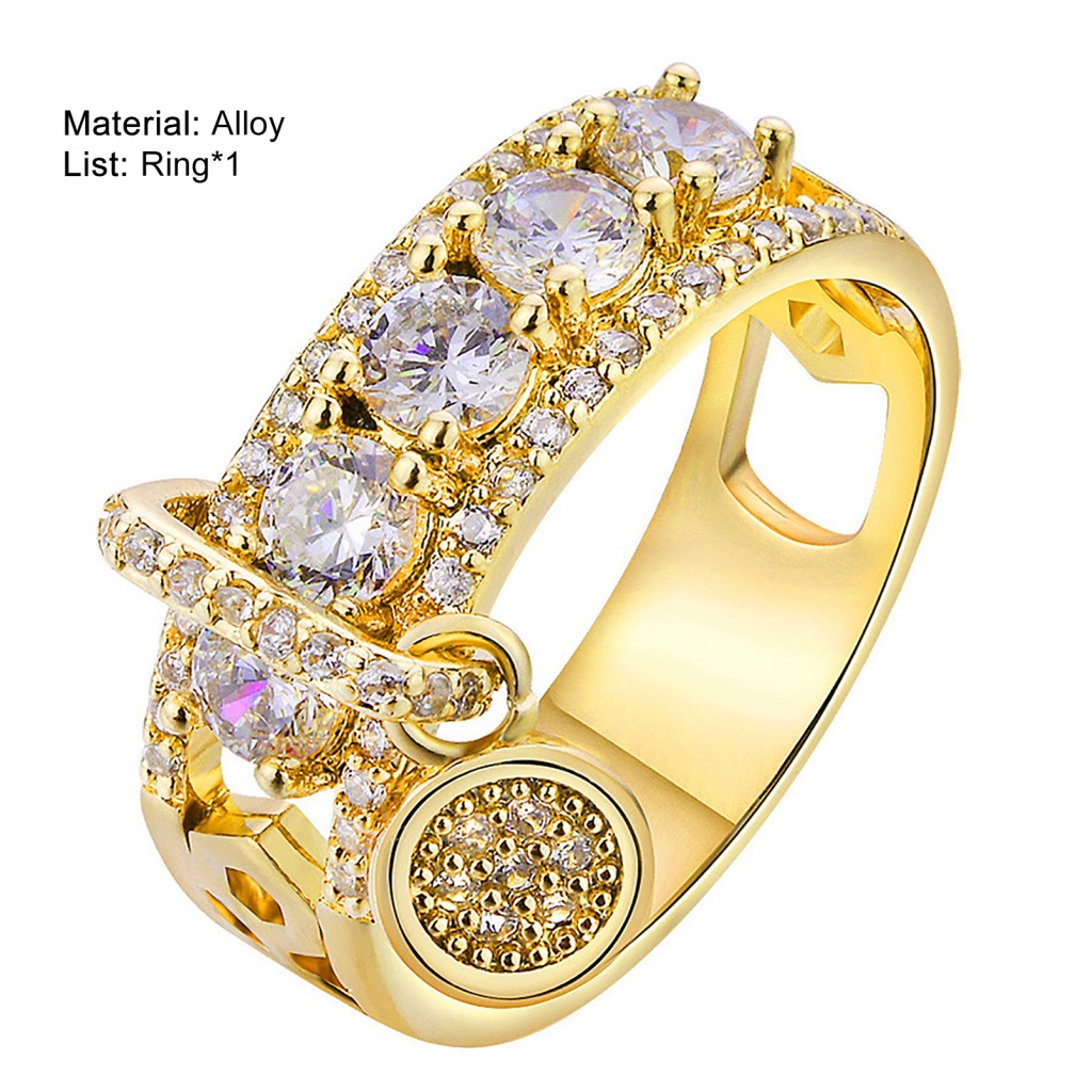 Nhẫn Hợp Kim Đính Đá Zircon Sang Trọng Cho Nữ