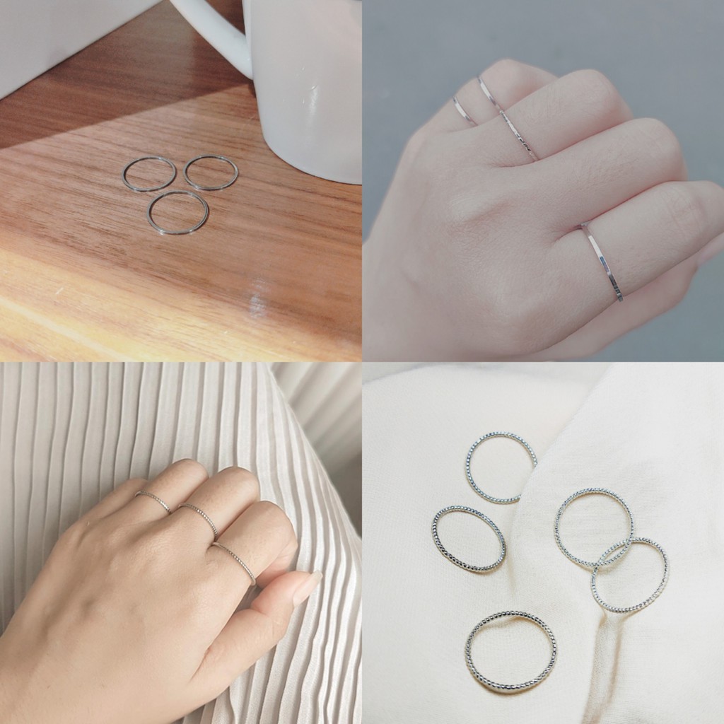 Nhẫn trơn đơn giản phong cách Hàn Quốc