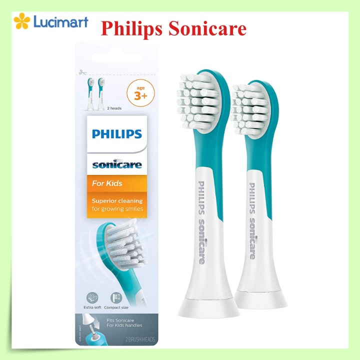 Đầu bàn chải điện trẻ em Philips Sonicare cho bé từ 7 tuổi HX6042 Kids Brush Head Standard [Hàng Mỹ]