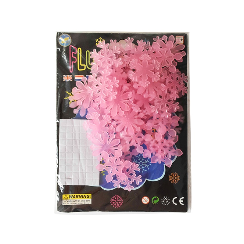 Set 50 sticker dán tường dạ quang hình bông tuyết 5d phát sáng trong tối trang trí nhà cửa/giáng sinh