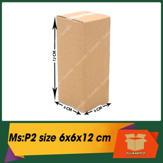 Size 6x6x12 cm, hộp giấy thùng carton gói hàng tại Gumato (Mã số P2)