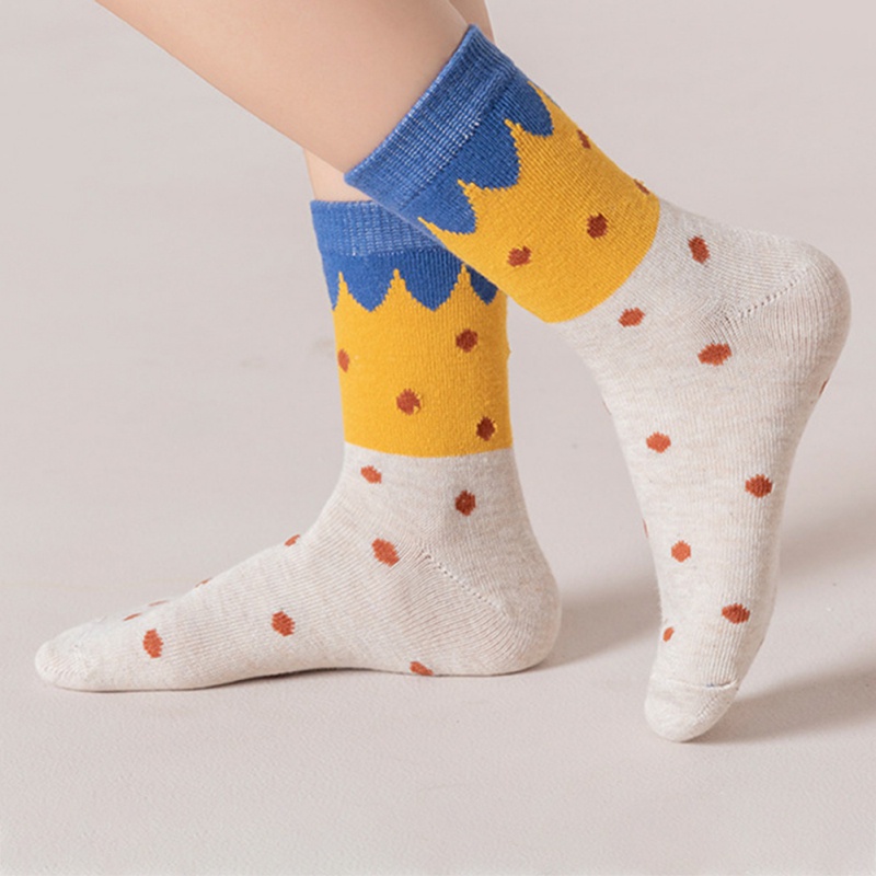 Set 5 đôi vớ cotton mềm mại thoáng khí họa tiết hoạt hình thời trang cho trẻ em