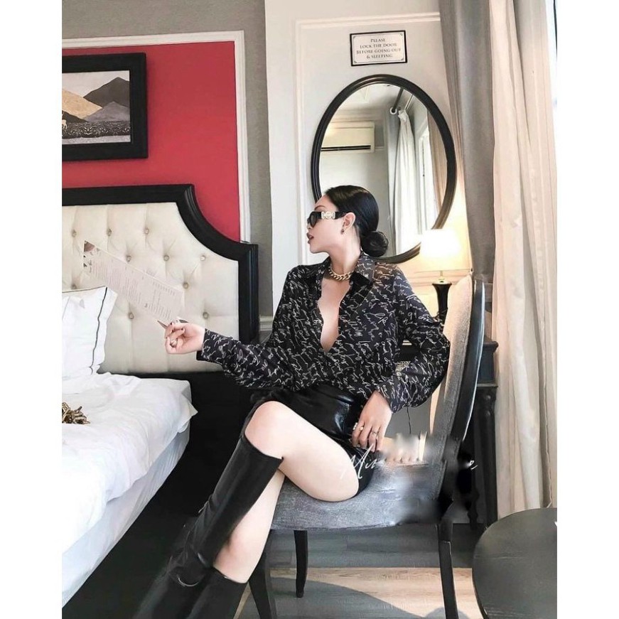 ICO -  Áo sơ mi CHỮ KÝ tone màu ĐEN, TRẮNG, chất, sành điệu VAV LUXURY
