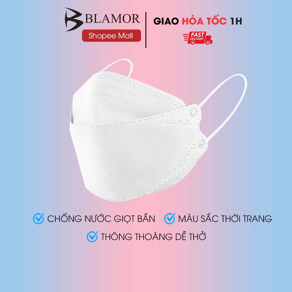 Khẩu trang 4 lớp Blamor màu trắng thời trang B711 trắng