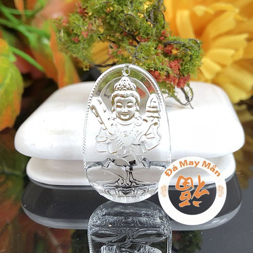 ♥️Freeship 99k TQ_Mặt Dây Chuyền Phật Bản Mệnh Hư Không Tạng Lưu Ly Trắng