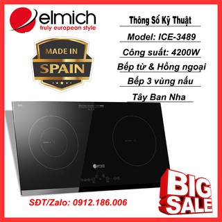 Bếp từ đôi hỗn hợp elmich ice-3489 - hàng chính hãng