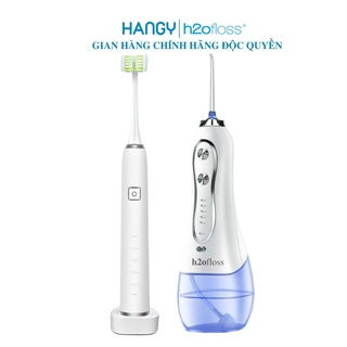 Combo máy tăm nước h2ofloss HF- 6 và bàn chải điện đánh răng 3D LEYUYO HANGY