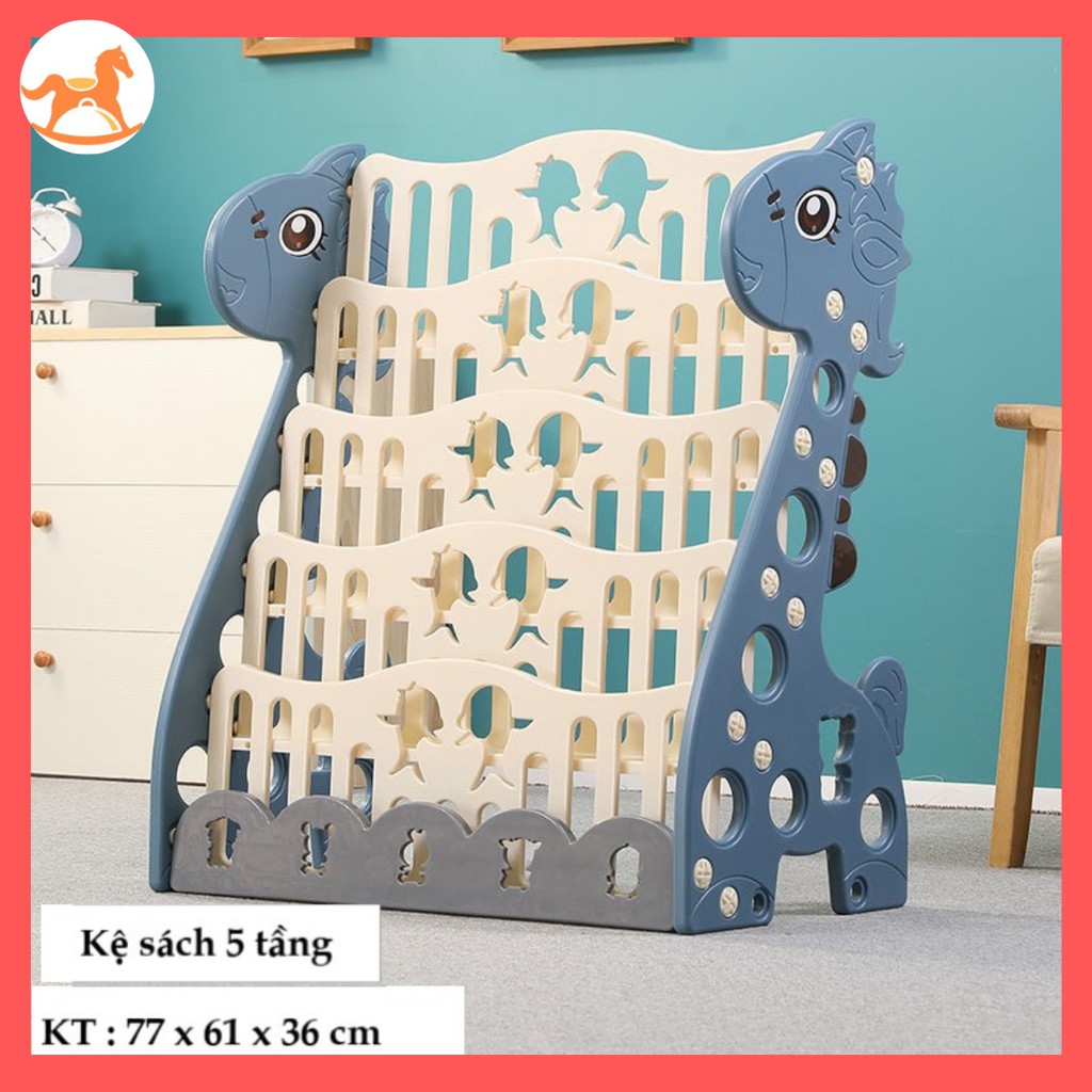 Kệ sách trẻ em 5 tầng, giá sách cho bé để sàn tiện dụng cho bé mẫu hình con hươu