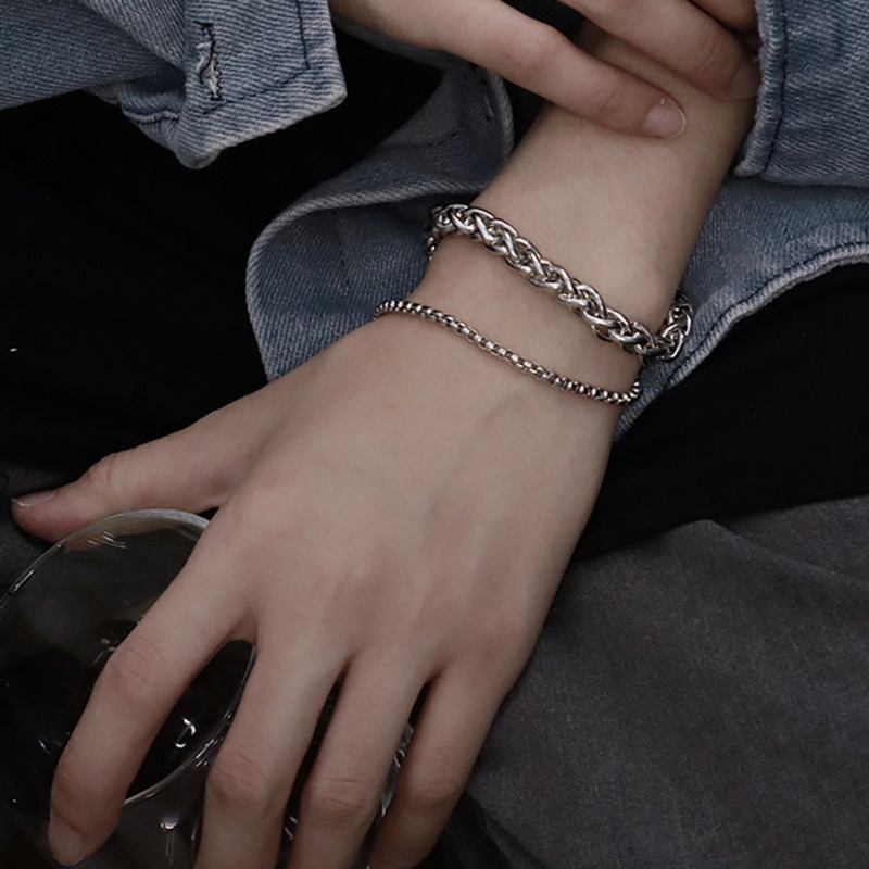 Vòng Tay Thép Titan Thiết Kế Đơn Giản Thời Trang Cho Nam