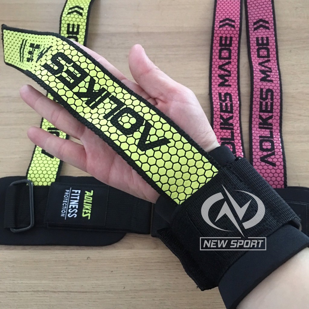 Dây Kéo Lưng Tập Gym Kết Hợp Quấn Cổ Tay Bản Cải Tiến Aolikes Lifting Straps (1 Đôi) 7633