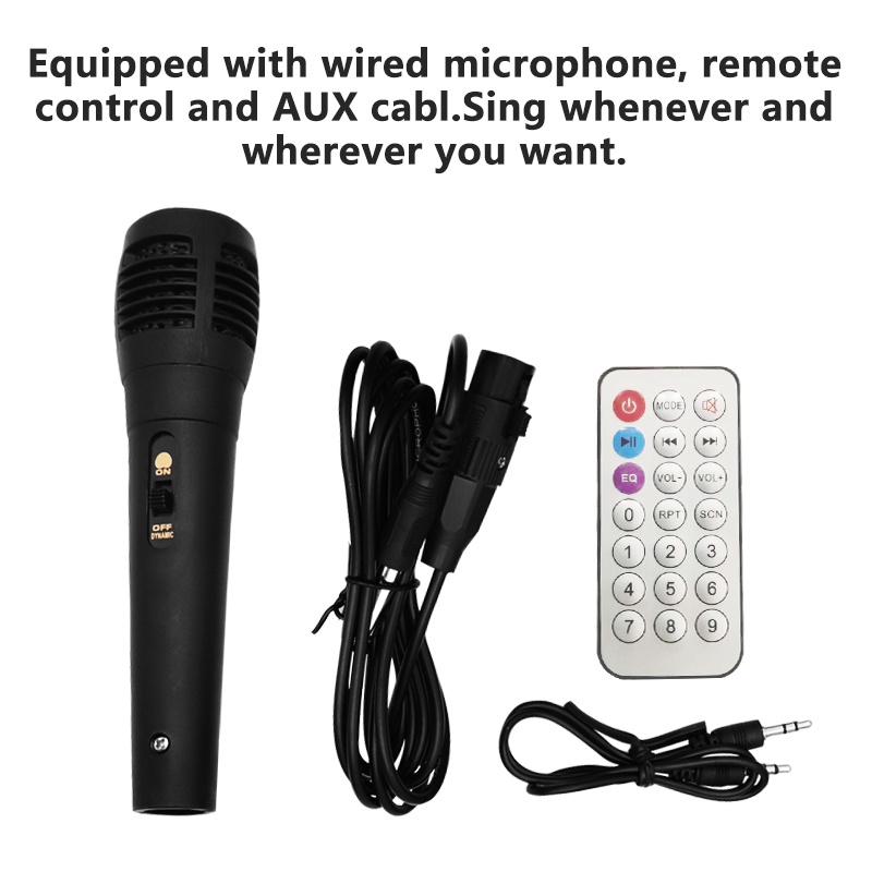 Loa bluetooth karaoke công suất lớn,loa karaoke mini hát gia đình,di động mang đi mọi nơi -