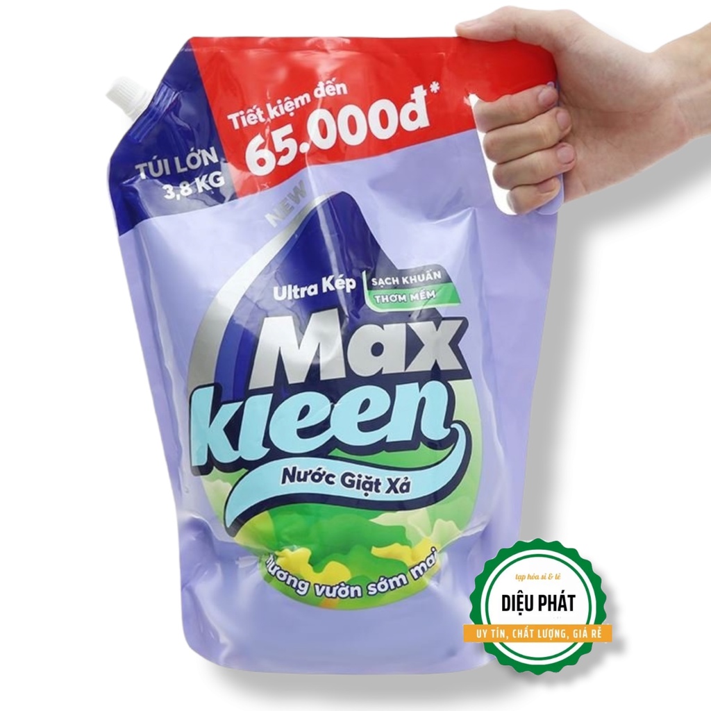 ⚡️ Nước Giặt Xả Maxkleen Ultra Kép Hương Vườn Sớm Mai Túi 3.8kg