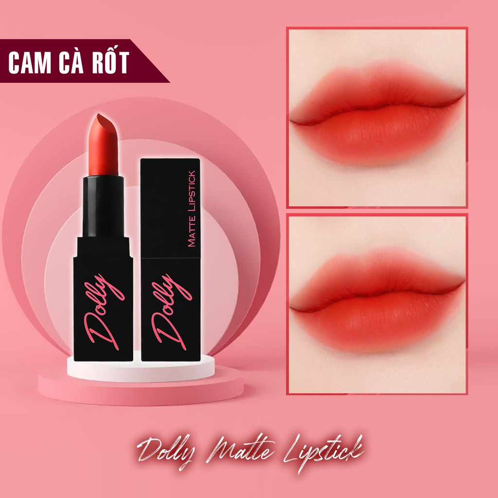 Hot![Cam Cà Rốt ] Son  Sáp Phủ Phấn Dolly Không Chì Màu Cam Cà Rốt | BigBuy360 - bigbuy360.vn