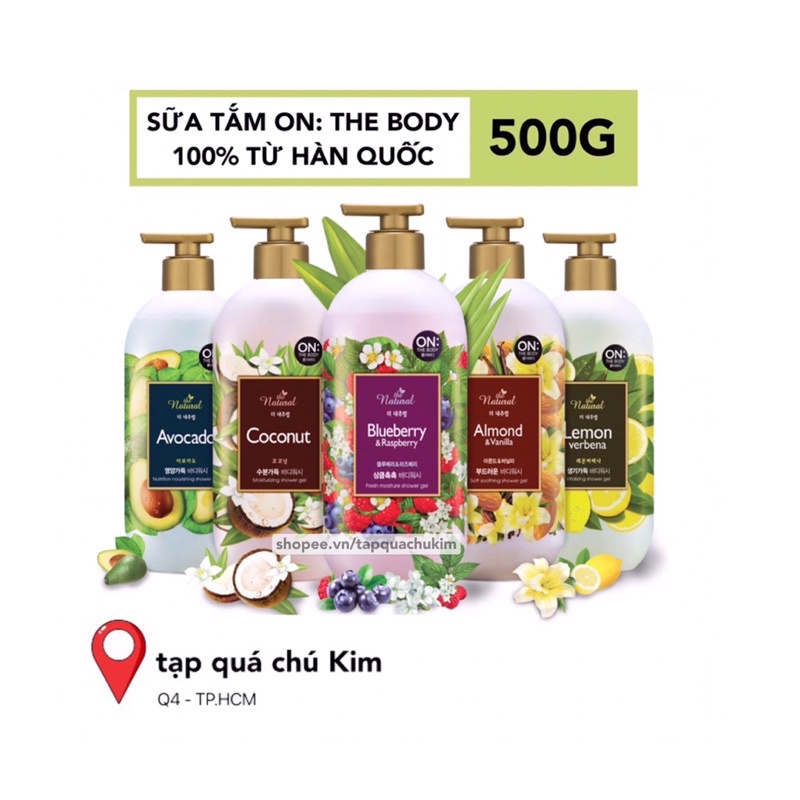 Sữa tắm ON: THE BODY natural 100% Hàn Quốc giúp da mềm mịn và chống lão hoá - tapquachukim