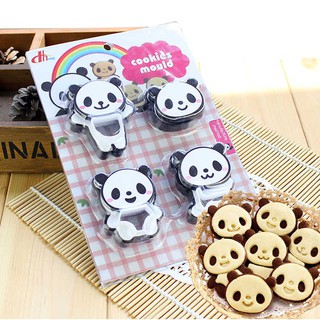 Bộ 4 Khuôn Cắt Bánh Cookie Hình Gấu Trúc