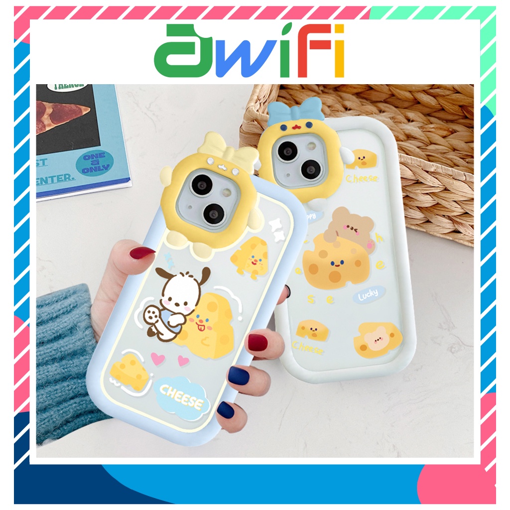 Ốp lưng iphone nơ camera hình vuông gấu cheese 6/6splus/7/7plus/8/8plus/x/xs/11/12/13/pro/max/plus/promax-SALE SỐC P5-9