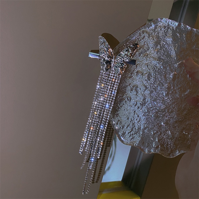 Kẹp Tóc Kim Loại Hình Bướm 3D Phong Cách Hàn Quốc