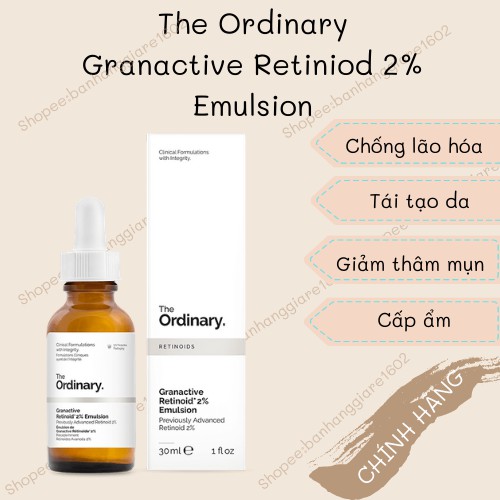 Tinh chất kháng mụn, lão hoá Retinol The Ordinary Granactive Retinoid 2% Emulsion / Squalane 30ml