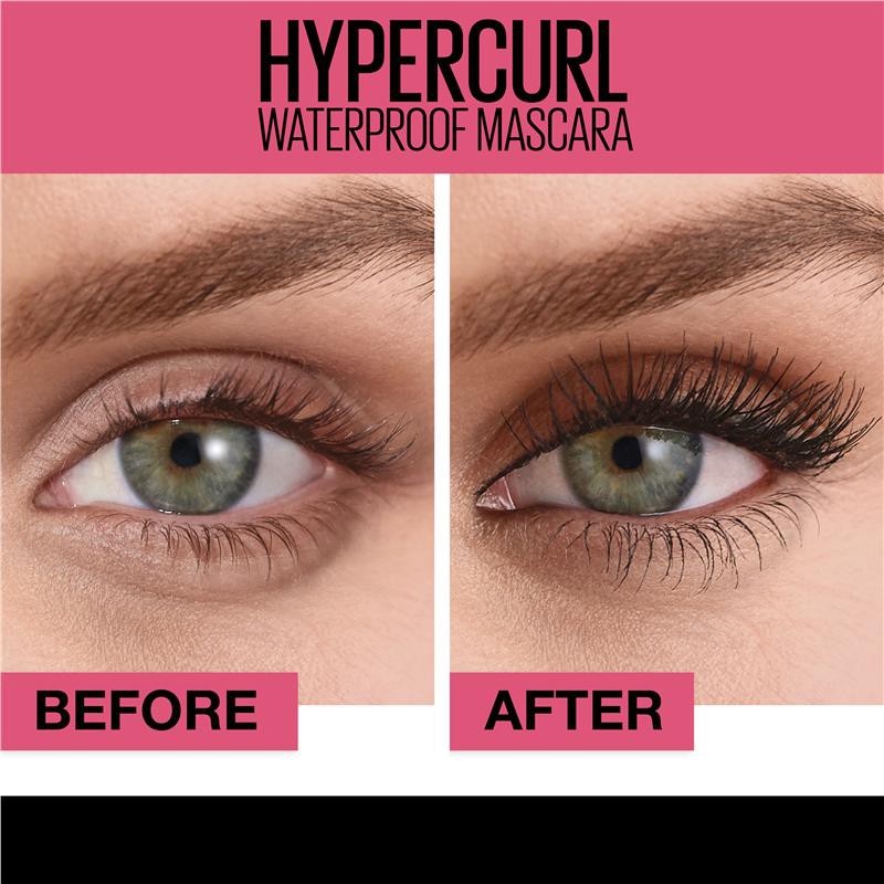 [Chính hãng] Mascara Maybelline Hyper Curl Waterproof chuốt mi đen không lem lâu trôi 9.2ml