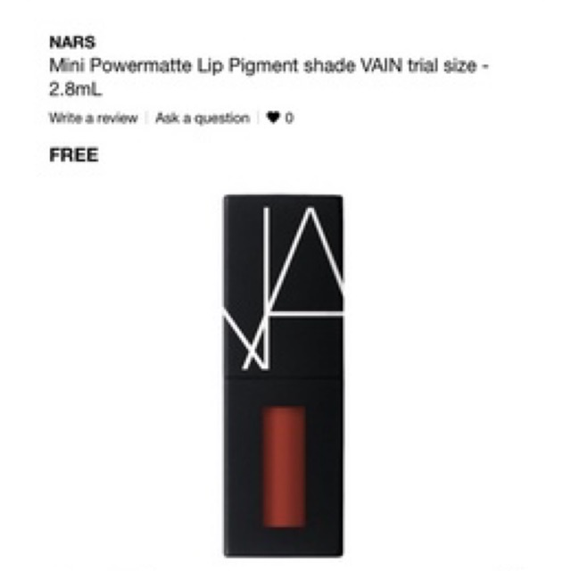 Nars lip pigment #Vain - 2.8ml
