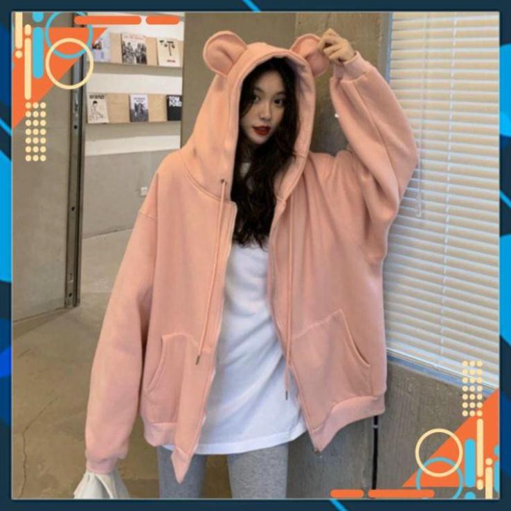 [Form bao Sang] Áo khoác nỉ trơn tai thỏ siêu chất | BigBuy360 - bigbuy360.vn