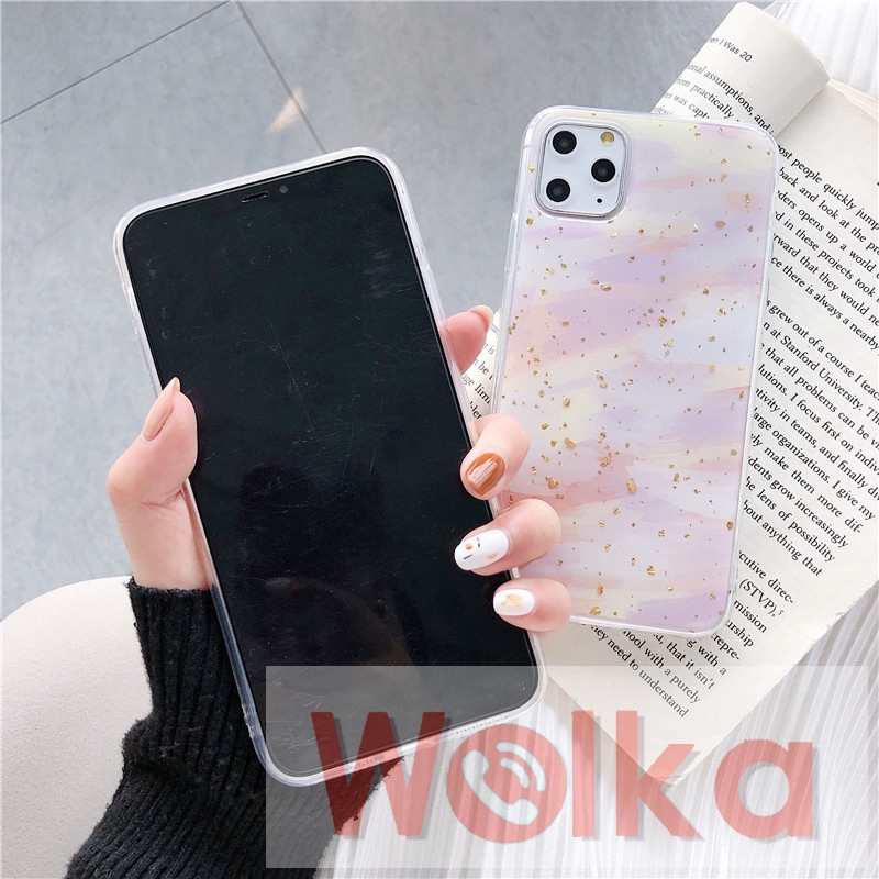 Ốp lưng họa tiết đa sắc phối lá vàng thời trang cho iPhone 7plus 6s 6 7 8 Plus iPhone11 Pro Max X XR XSMax iPhone 12 Pro Max 12Mini | BigBuy360 - bigbuy360.vn